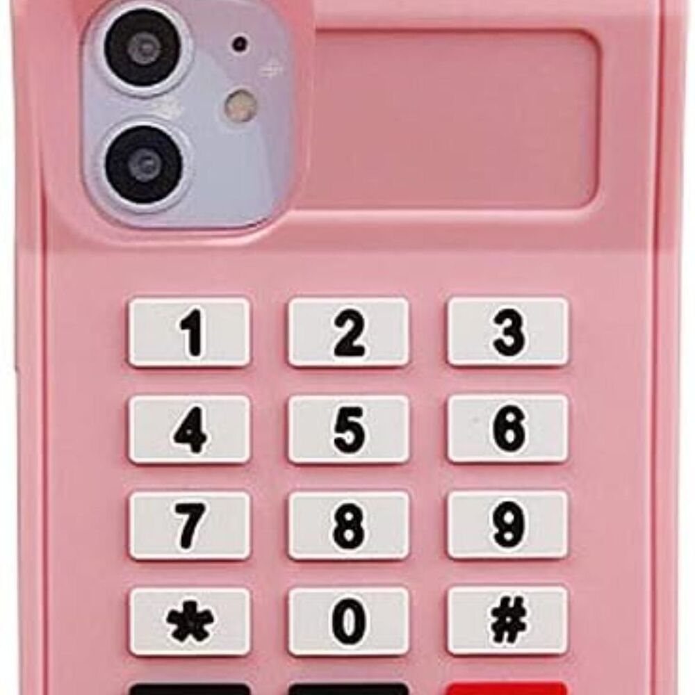 Funny Phone Case, Pink, Retro Cellphone, iPhone 14